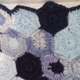 Vintage rugs, patchwork of crocheted patterns, handmade