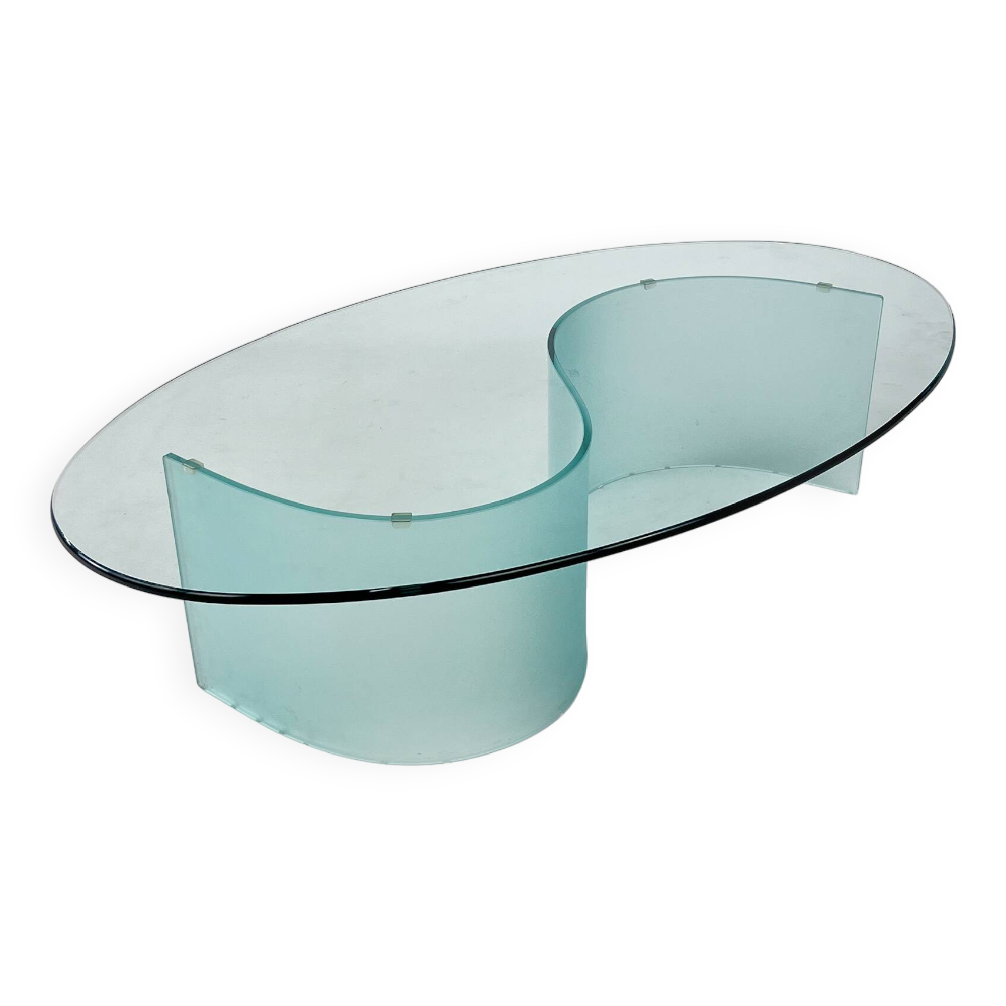 Italian Curved Glass Coffee Table, 1990s