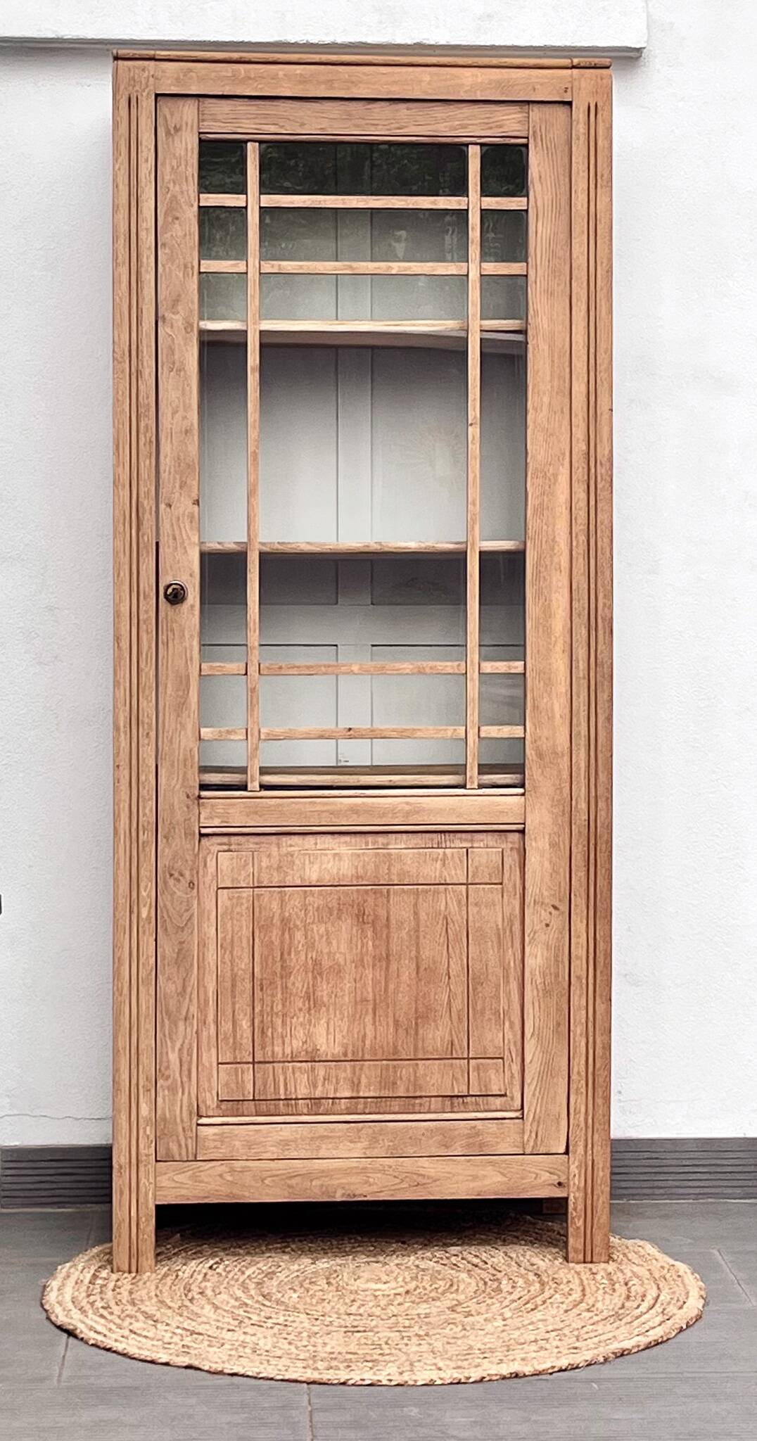 Antique parisian glass cabinet art deco display case