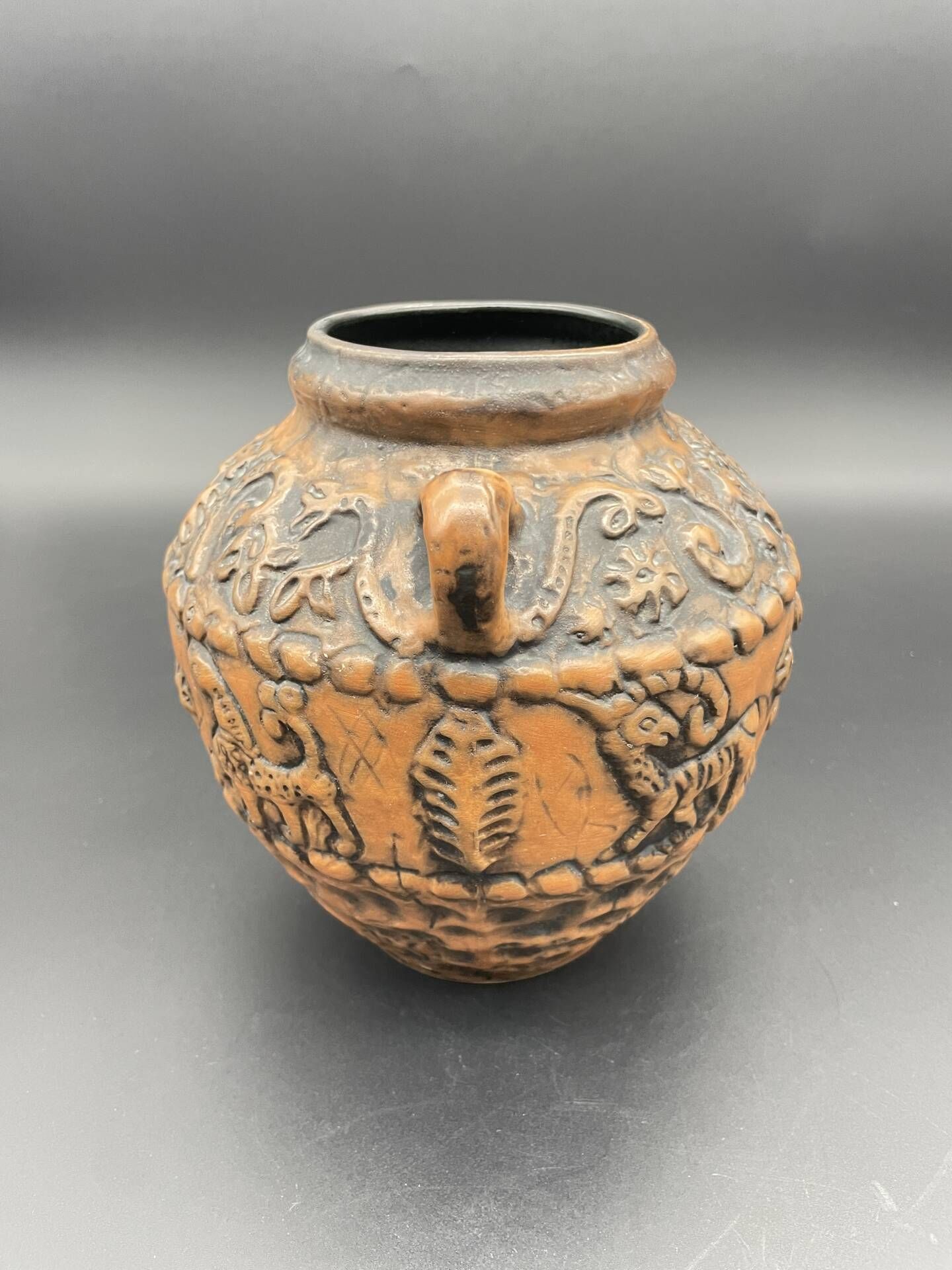 Vintage Jasba ceramic vase with reliefs of fantastic animals – All