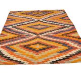 5x6 Green & Blue Tribal Hand Woven Kilim Area Rug, 160x190Cm