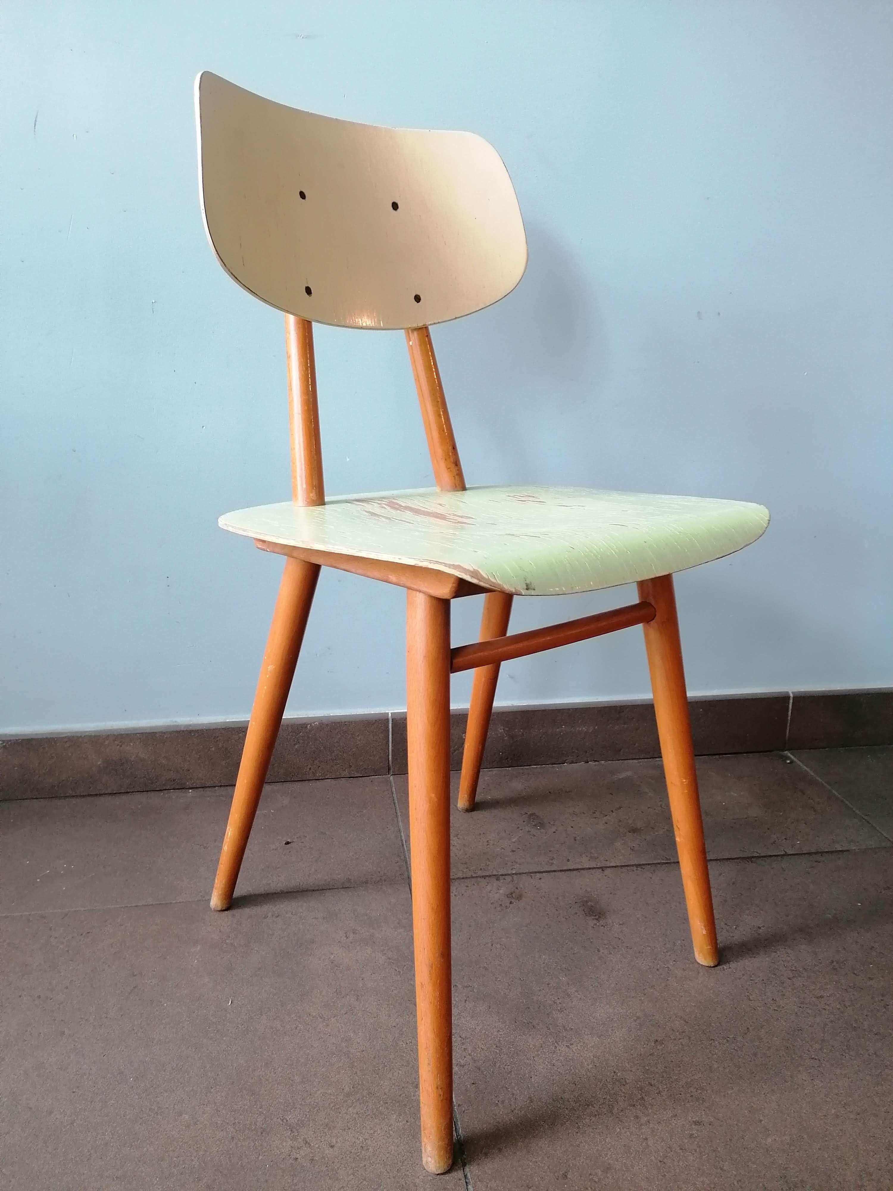 Vintage wooden chair, Ton (Thonet) ex Czechoslovakia, 1960