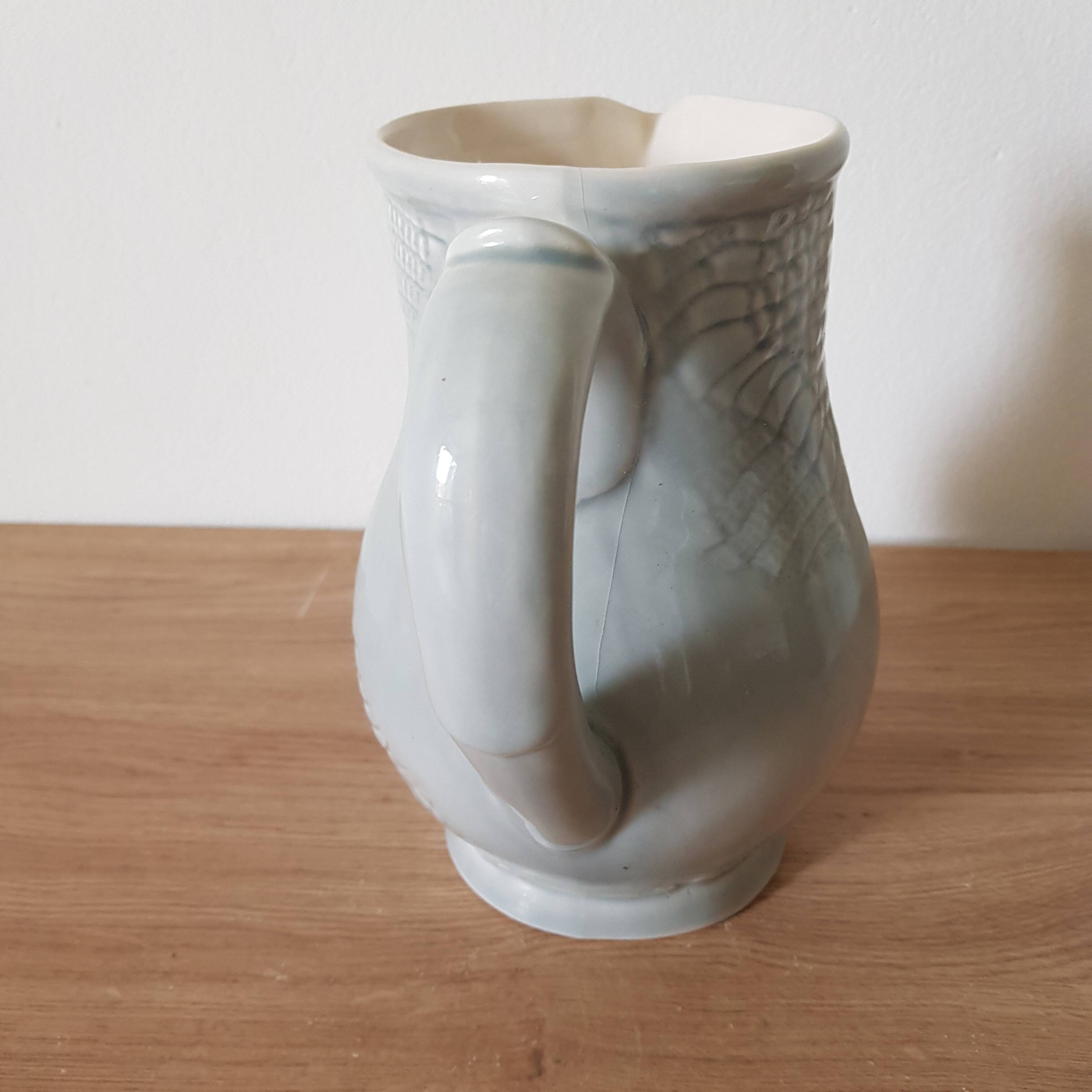 Pastel blue ceramic pitcher