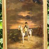 Peinture à l'huile sur toile représentant Napoléon