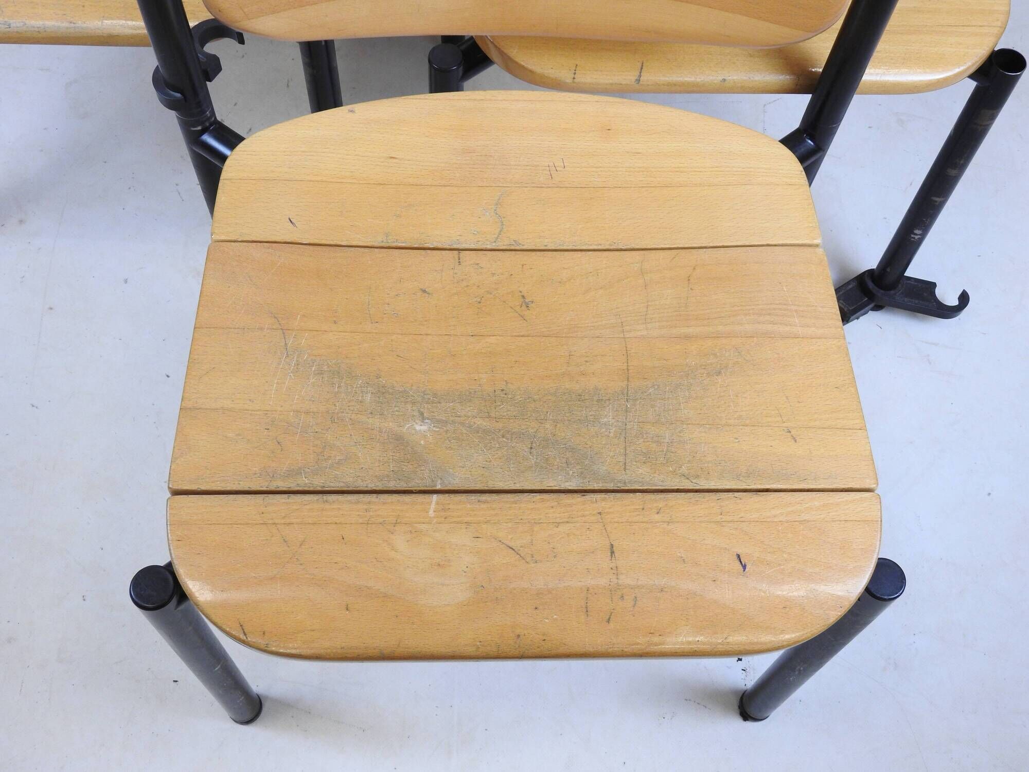 Vintage Martin Stoll Scandinavian Chairs 60/70 Beige Black Legs