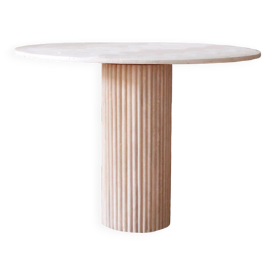 Table haute en travertin - 100 cm