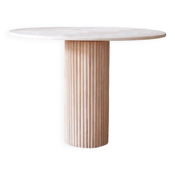 Table haute en travertin - 100 cm