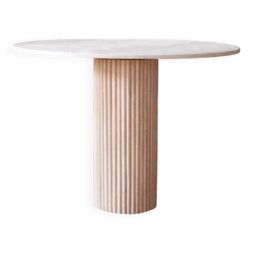 Table haute en travertin - 100 cm