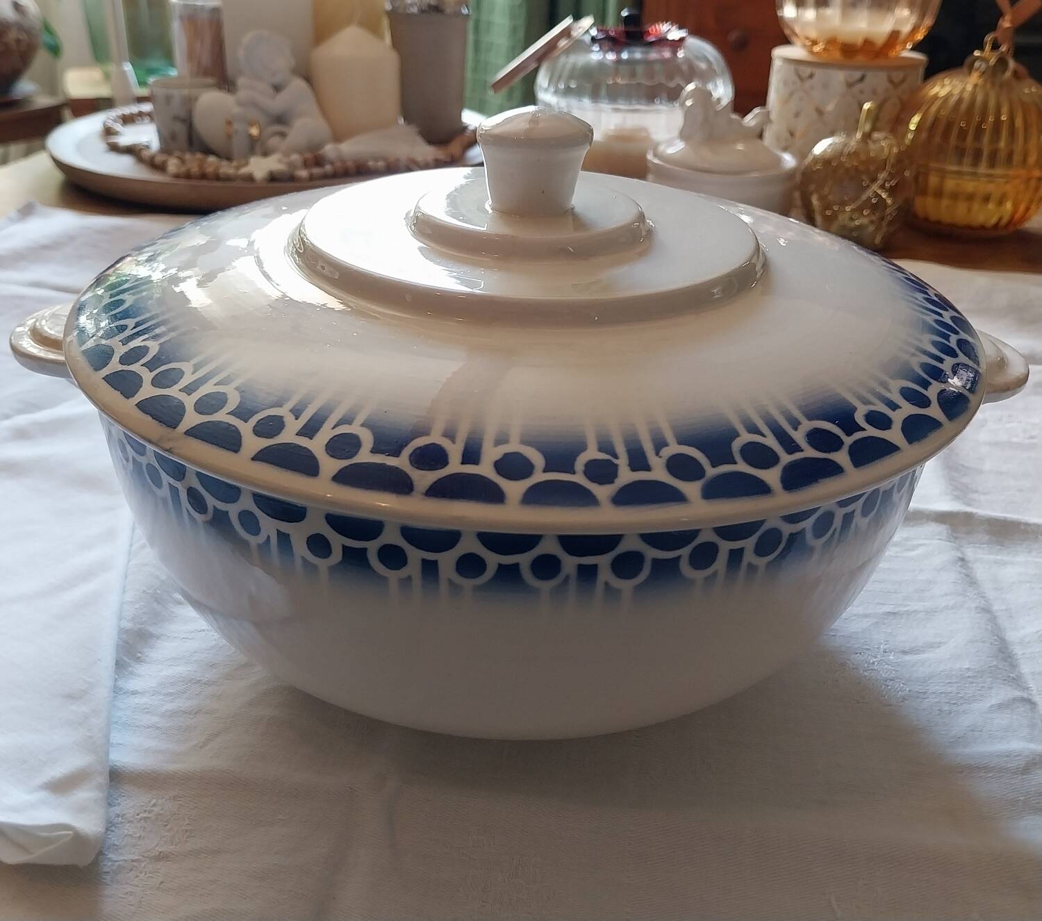 Old art deco Badonviller soup tureen