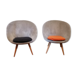 2 fauteuils ovoïdes