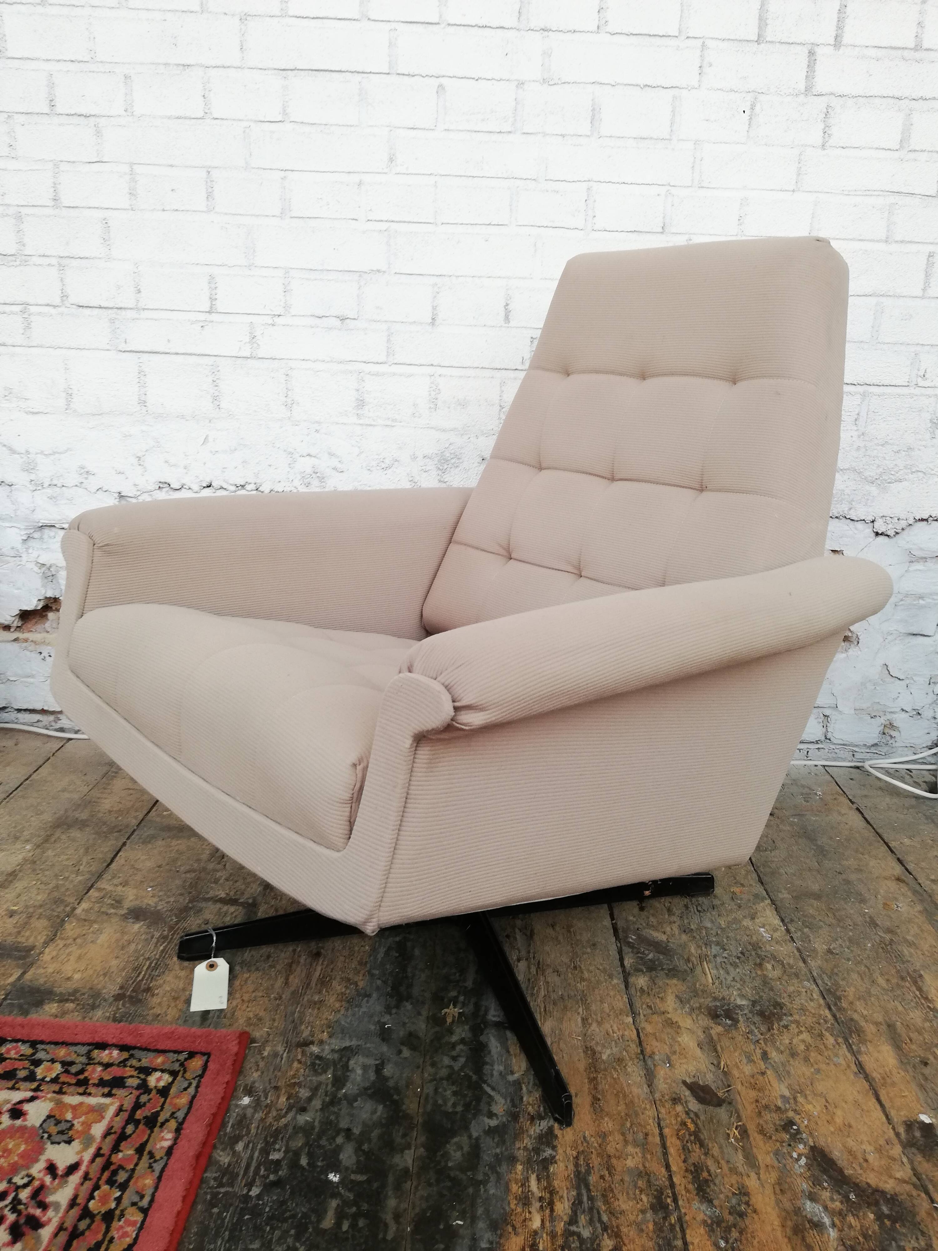 Armchair with Czech footrest, 1960, Munzar and Moravian