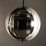 Ceiling lamp moon spiral chrome space age vintage spain 70's