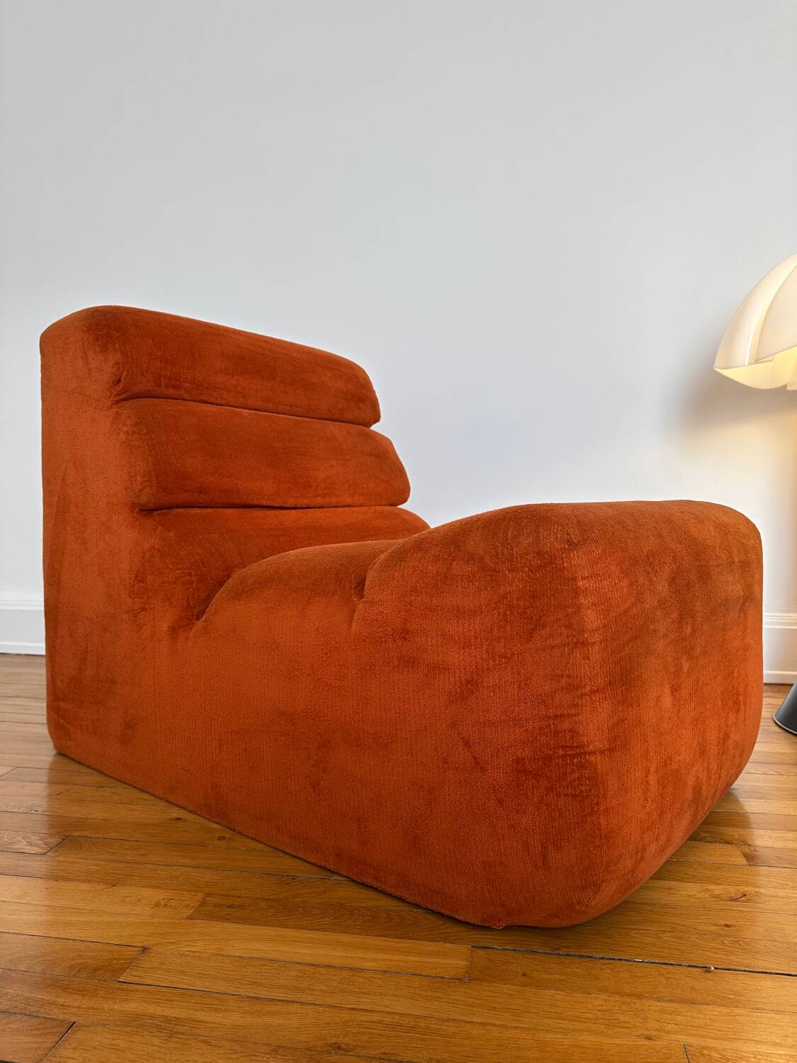 Chauffeuse / Fauteuil orange - Vintage - Design