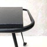 Black table on wheels from the 60s