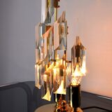 Lamp by Oscar Torlasco for Stilkronen, cut glass Murano, Italy, 1970