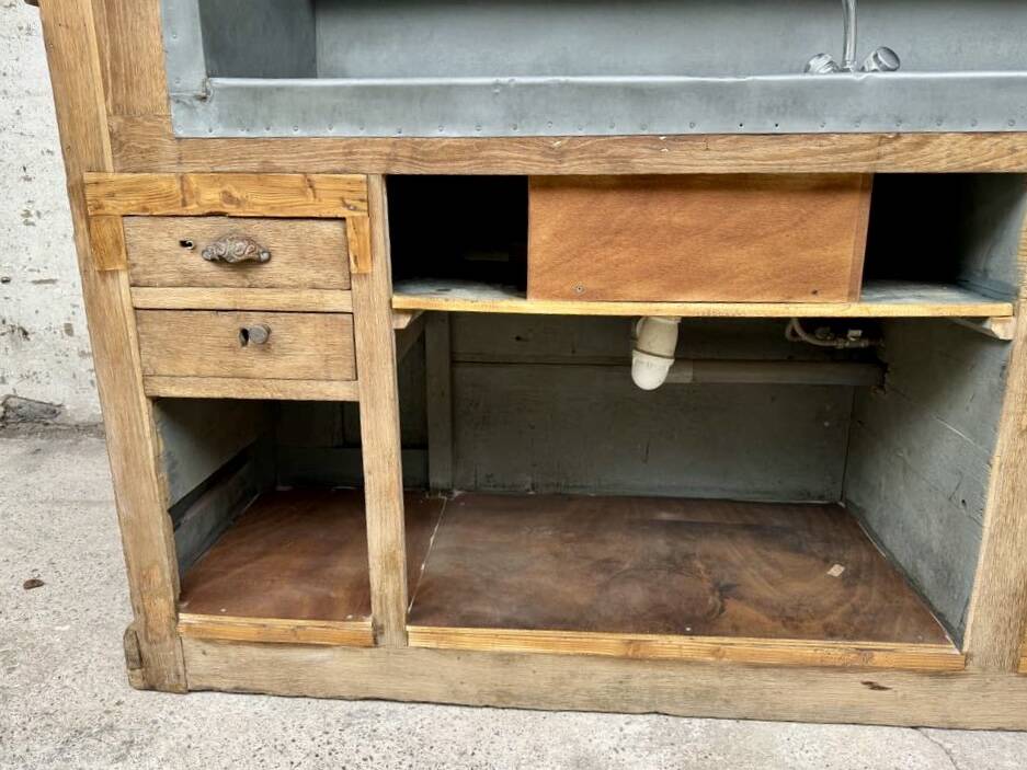 Old oak restaurant bar counter from the early 20th century