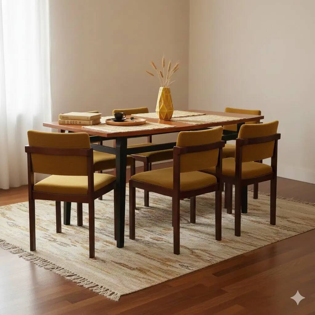Vintage Italian table from the 1960s in stained ebony wood, with a teak veneer top.