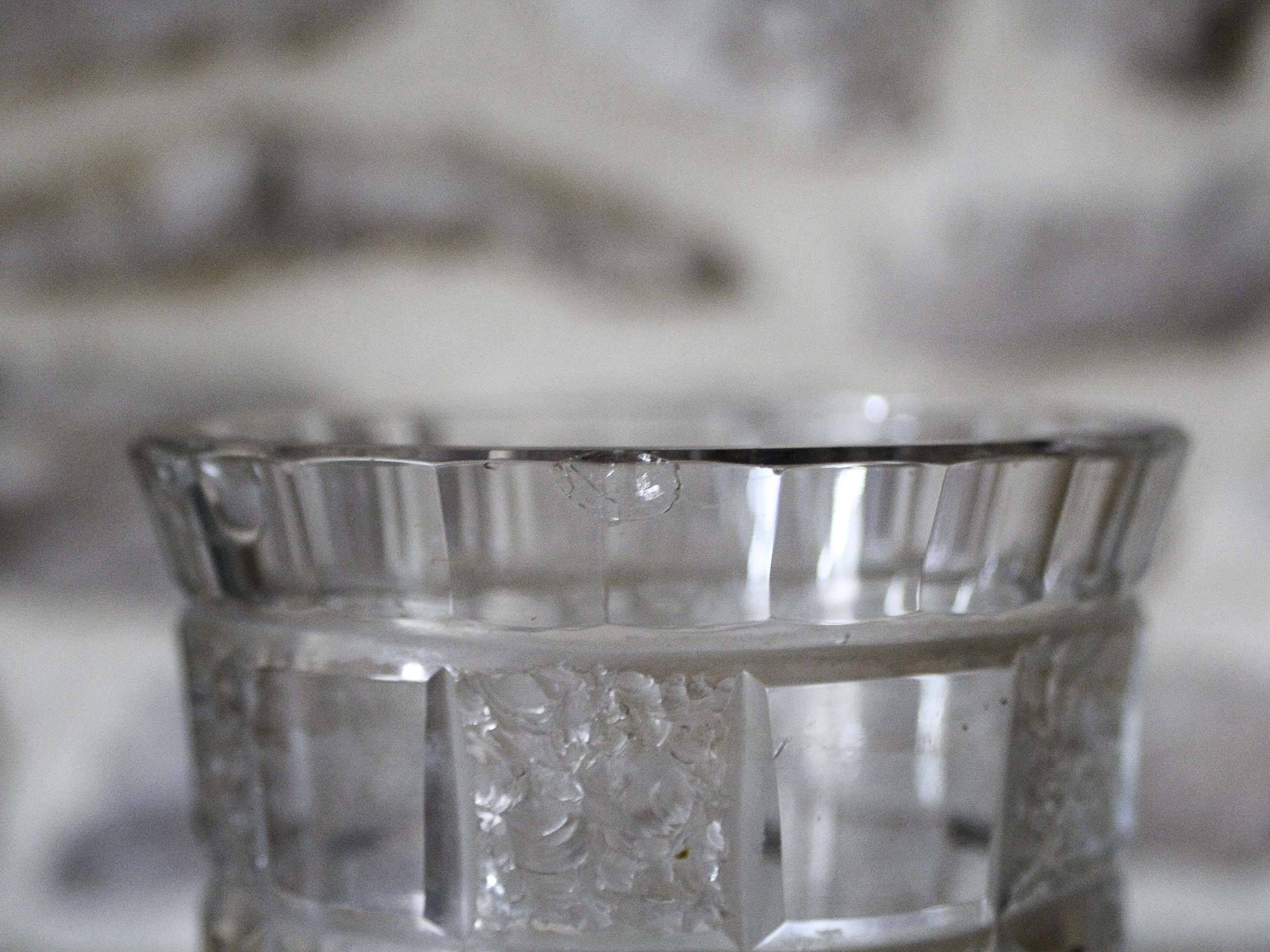 Cut crystal vase by A. Houillon (1885-1954)