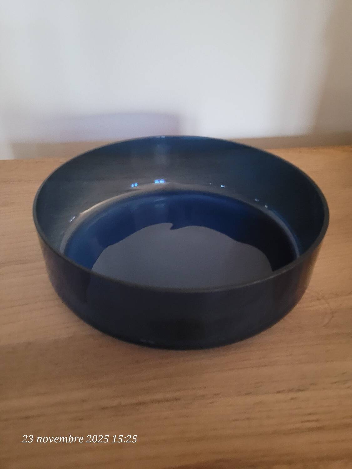 Round Cobalt Blue Glass Serving Dish