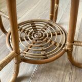 Round rattan coffee table