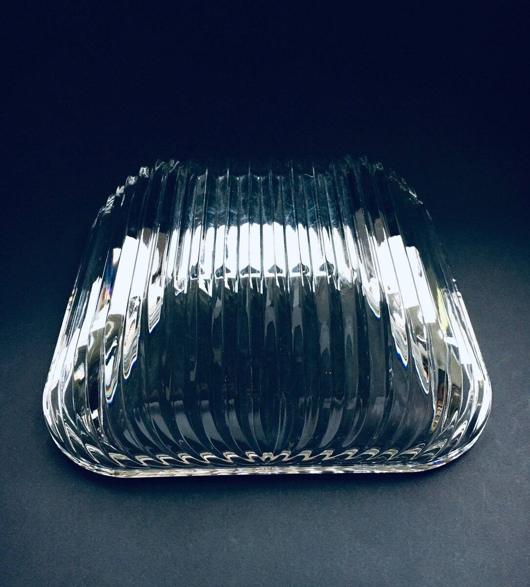 XL Mid-Century Czech Modern Crystal Art Glass Bowl, 1960s