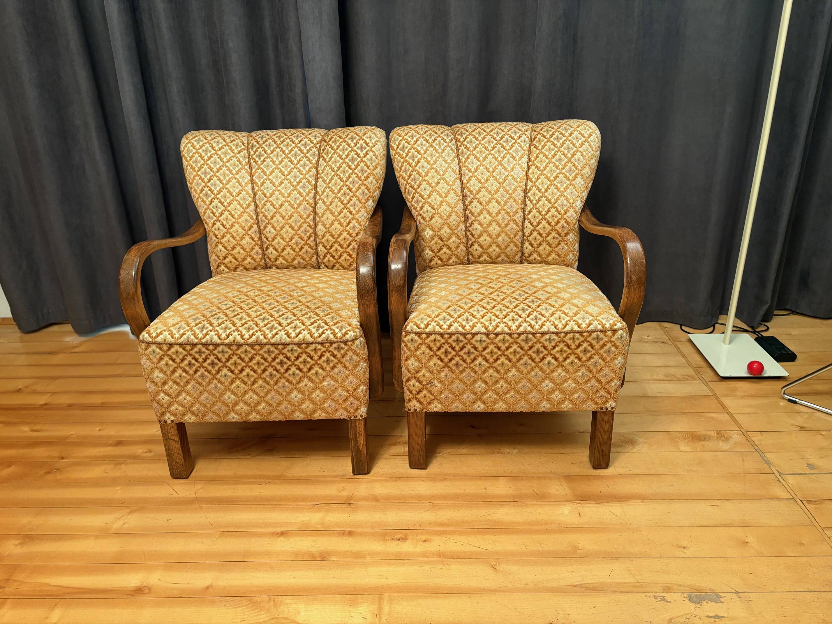 Pair of Art Deco Armchairs, 1940s
