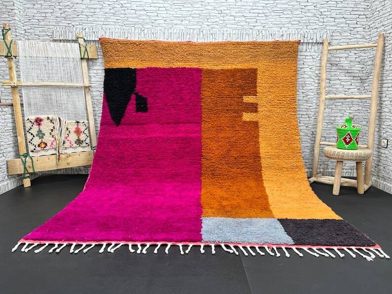 Tapis béni ouraine artisanale fait main grande taille 200 x 300 cm