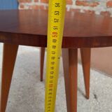 Vintage Scandinavian coffee table, tapered legs and marquetry, 1960s.