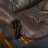 Brown Leather Armchairs by Elsa & Nordahl Solheim for Rybo Rykken & Co., 1970s, Set of 2