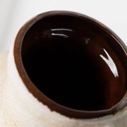 XXL Scheurich ceramic vase with beige-brown gradient glaze, jug with handle, 1970s Germany, vintage country-house decor