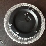 Round diamond-tipped glass ceiling light / vintage 60s-70s