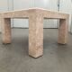 Marble mosaic coffee table '80, salmon and green with brass