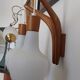 double teak wall lamp and Scandinavian suspended opalines
