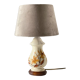 Lamp with vintage ceramic and velvet magnolias