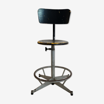 Chaise d’atelier ajustable en hauteur 1960-1970