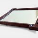 French Art Deco Oak Mirror with Stepped Architectural Frame, circa 1935
