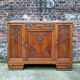 Art deco sideboard marble top, old buffet furniture, vintage dresser