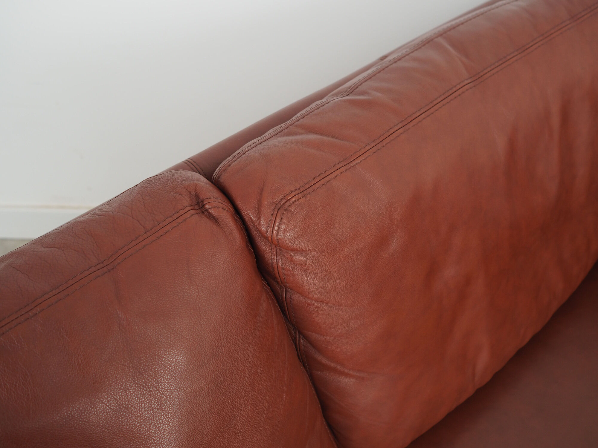 Brown leather sofa, Danish design, 1960s, production: Denmark