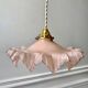 suspension in serrated opaline pleated pink early twentieth century