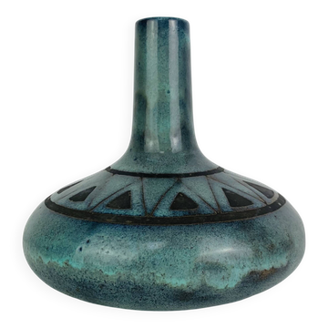 Vintage ceramic vase pottery Kings of Majorca in Perpignan, geometric.
