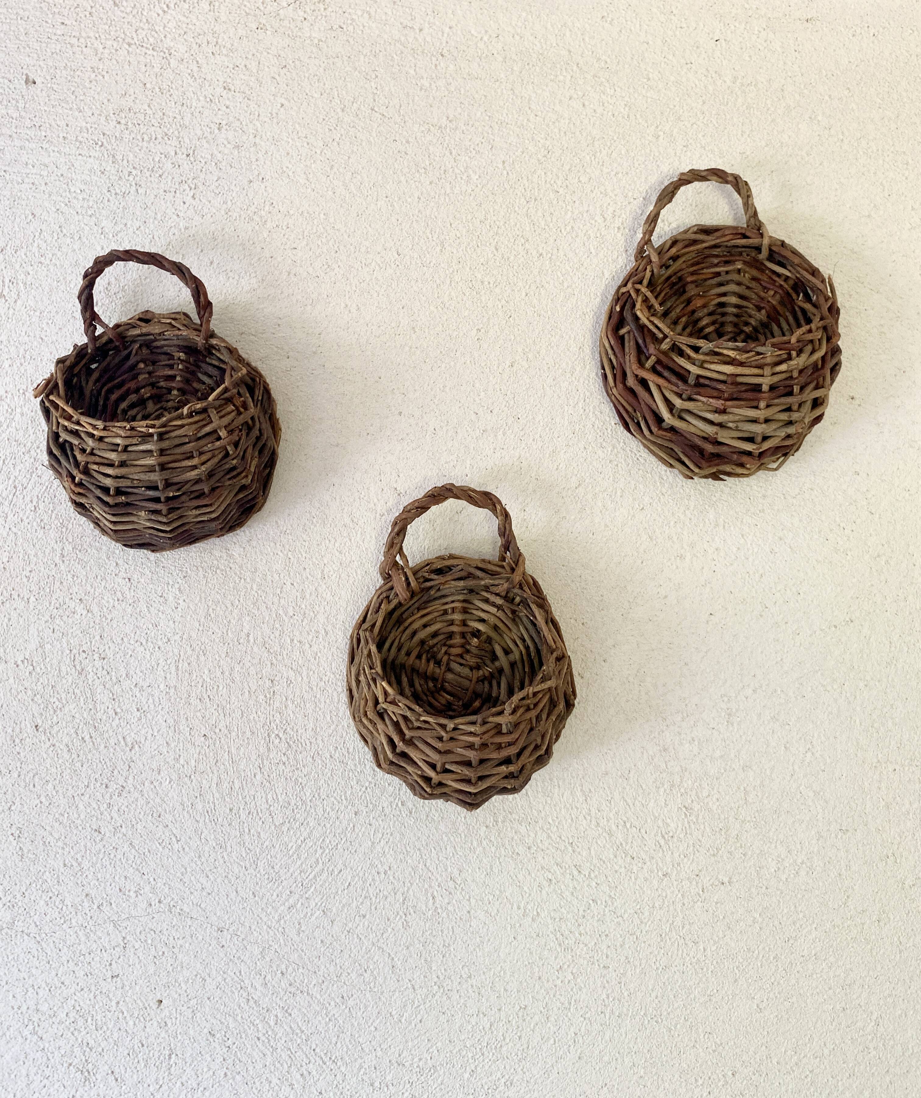 3 mini paniers, déco murale