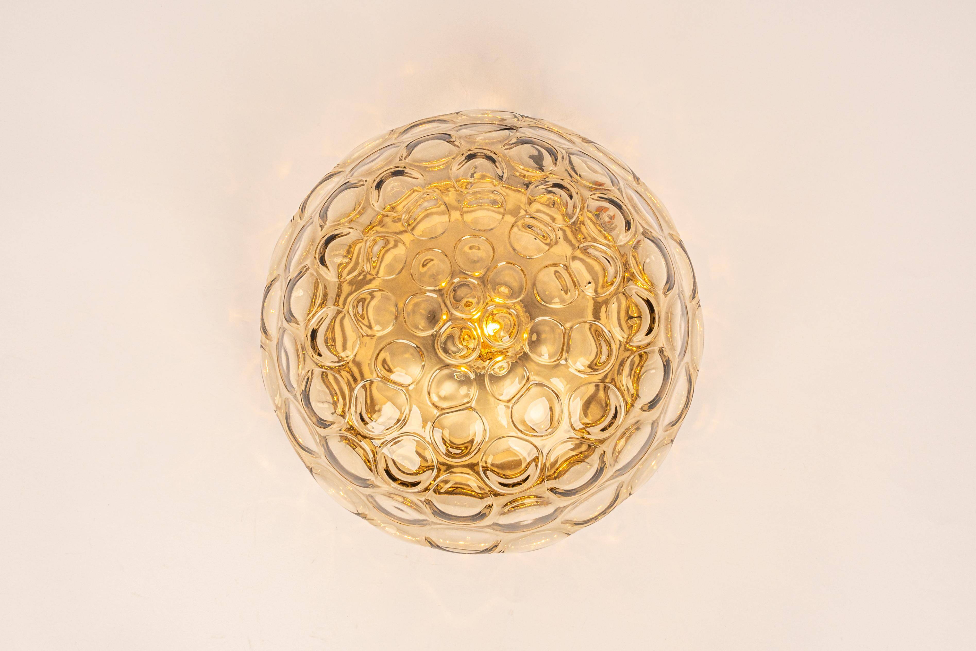 Wall/Ceiling Light in Smoked Glass, Sputnik, Germany