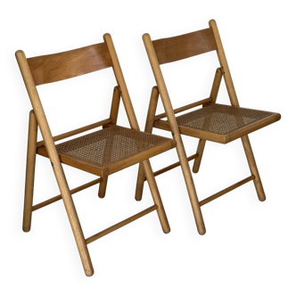 2 cane and folding chairs, Habitat design from the 80s