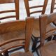 Set of 6 vintage brutalist oak chairs from the 1950s.