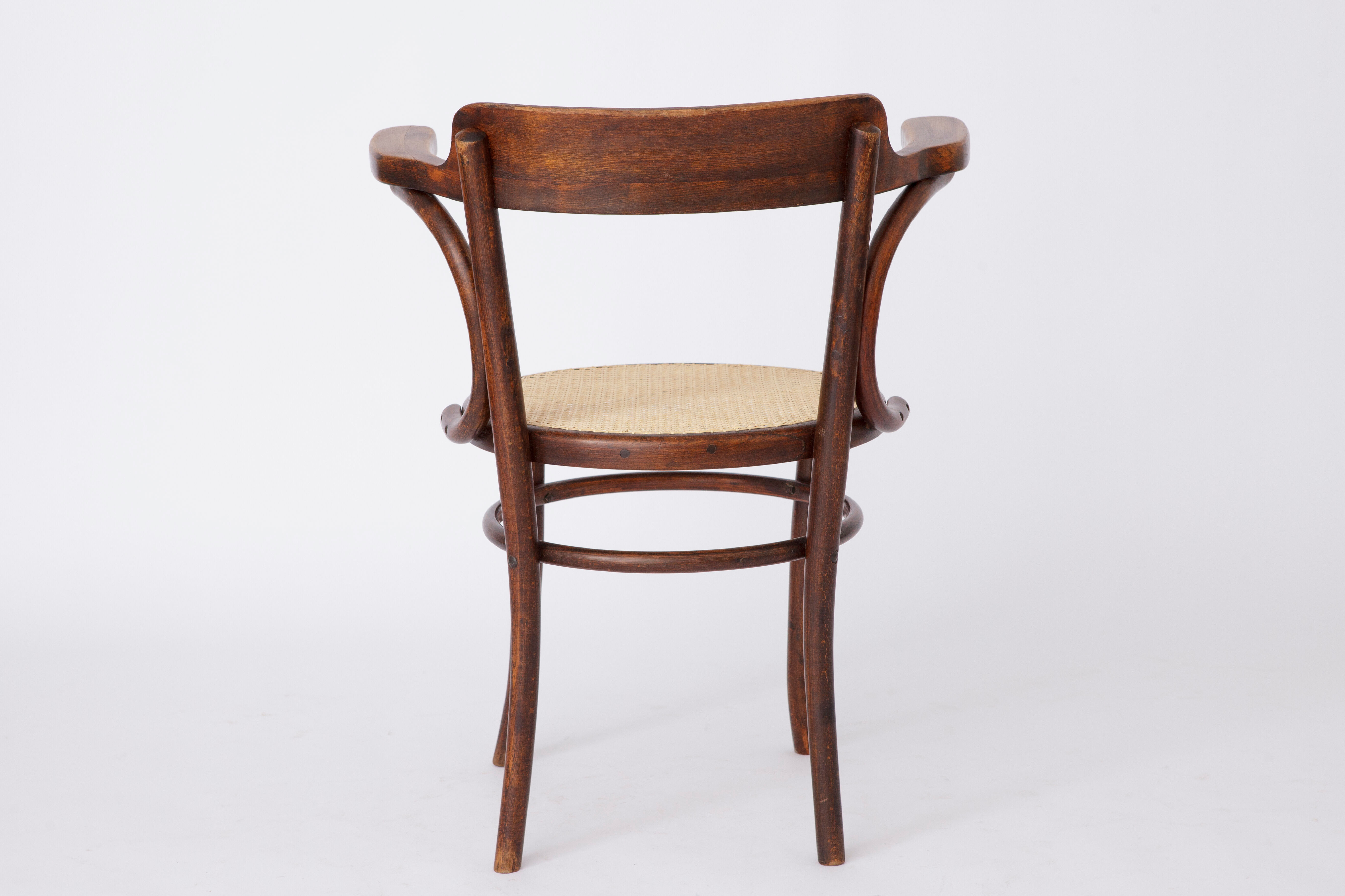 Vintage desk chair bentwood Viennese braid Fischel Austria