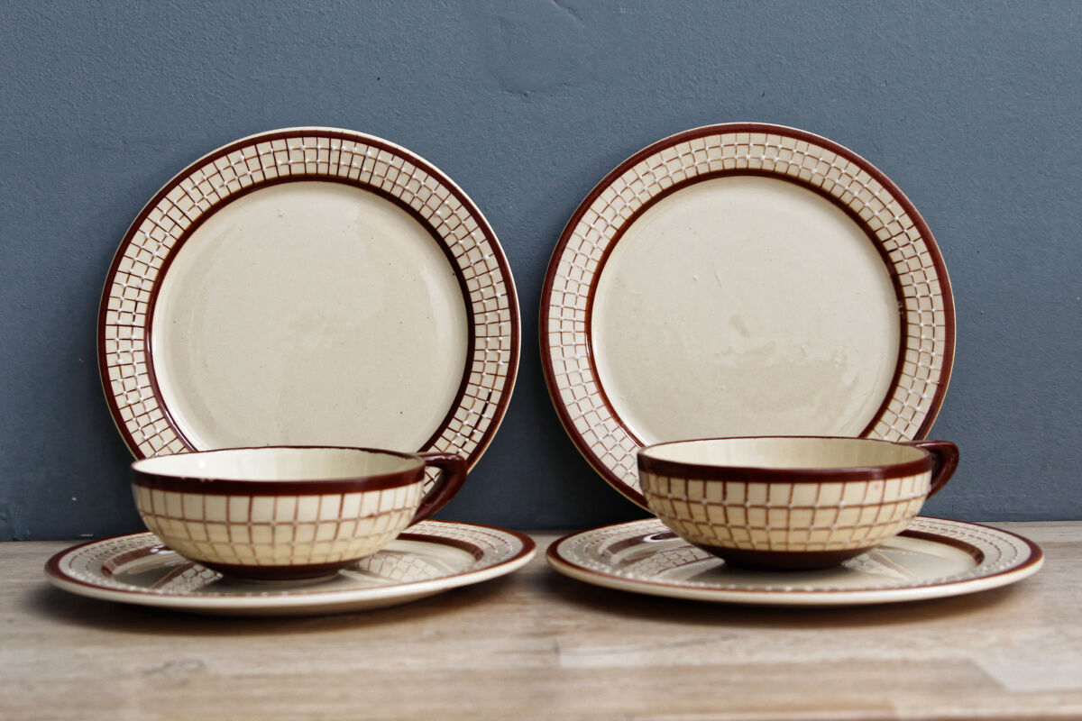 Tea service, coffee, faience de Longchamp, 50s