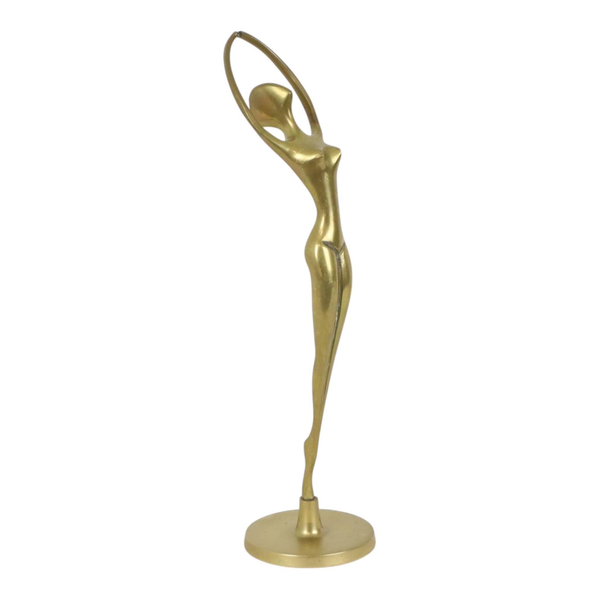 Hollywood Regency Brass Ballerina Figurine Sculpture 30cm