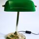 French banker lamp made of green opaline glass.