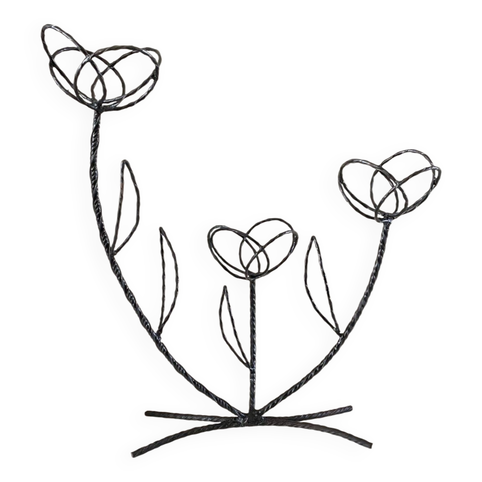 Vintage curved steel plant shelf