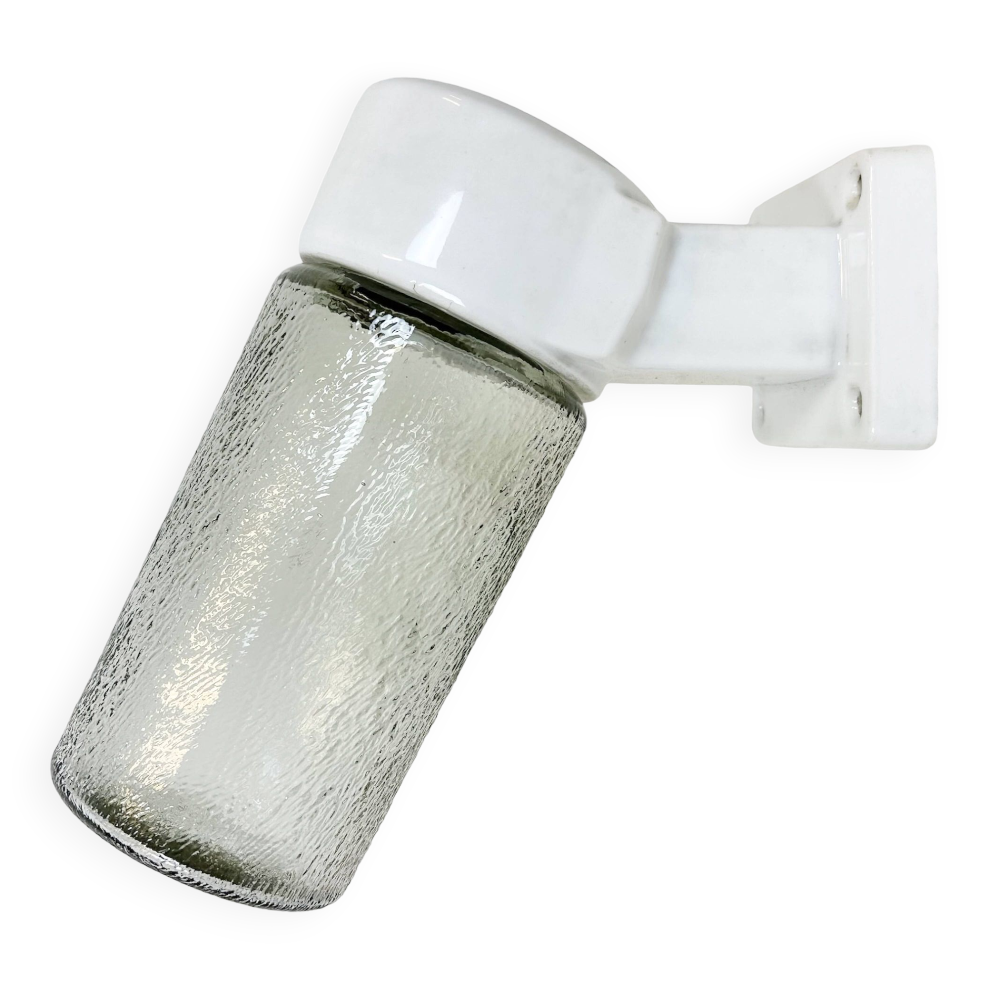 Vintage white porcelain wall light, 1960s